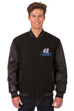 Jimmie Johnson Wool & Leather Varsity Jacket - Black