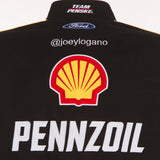 Authentic  Joey Logano Shell/Pennzoil Full-Snap Twill Uniform Jacket - Black/Yellow JH Design