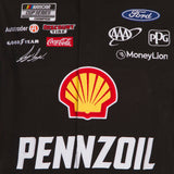 Authentic  Joey Logano Shell/Pennzoil Full-Snap Twill Uniform Jacket - Black/Yellow JH Design