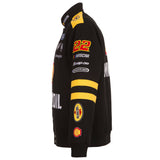 Authentic  Joey Logano Shell/Pennzoil Full-Snap Twill Uniform Jacket - Black/Yellow JH Design