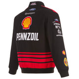 Nascar Joey Logano JH Design Black/Yellow Shell Pennzoil Twill Uniform Full-Snap Jacket