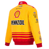 Nascar Joey Logano JH Design Yellow Shell Pennzoil Twill Uniform Full-Snap Jacket