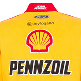 Nascar Joey Logano JH Design Yellow Shell Pennzoil Twill Uniform Full-Snap Jacket