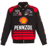 2024 Joey Logano JH Design NASCAR Pennzoil Black Full-Snap Jacket - J.H. Sports Jackets