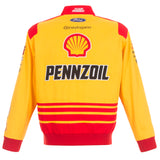 2024 Joey Logano JH Design NASCAR Pennzoil Yellow Full-Snap Jacket - J.H. Sports Jackets