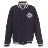 NHL Winnipeg Jets  JH Design Two-Tone Reversible Fleece Jacket - Gray/Navy