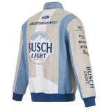 Nascar Kevin Harvick JH Design Gray/Light Blue Busch Light Twill Uniform Full-Snap Jacket