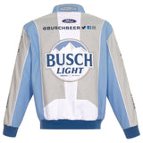 Nascar Kevin Harvick JH Design Gray/Light Blue Busch Light Twill Uniform Full-Snap Jacket