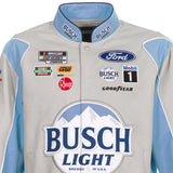 Nascar Kevin Harvick JH Design Gray/Light Blue Busch Light Twill Uniform Full-Snap Jacket