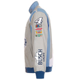 Nascar Kevin Harvick JH Design Gray/Light Blue Busch Light Twill Uniform Full-Snap Jacket