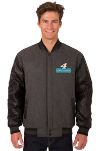 Kevin Harvick Wool & Leather Varsity Jacket - Charcoal/Black