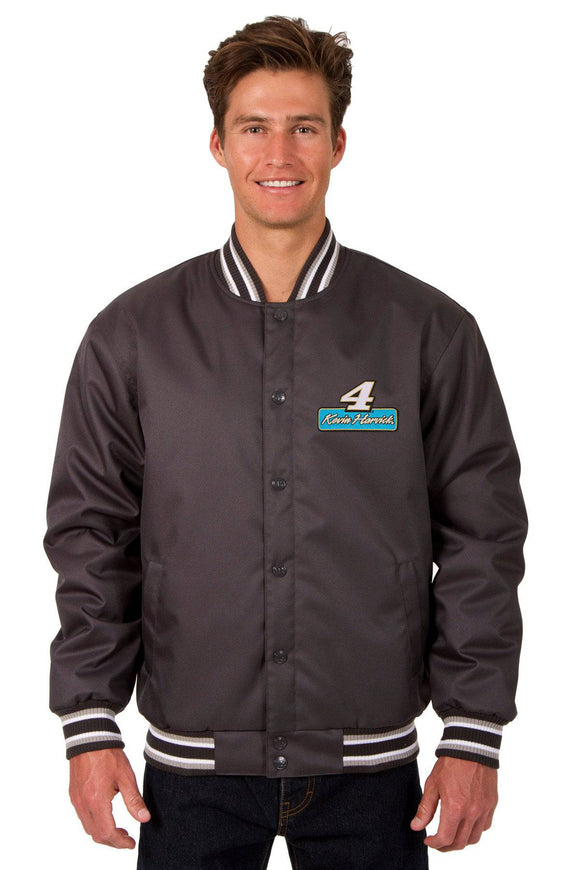 Kevin Harvick Jr. Poly Twill Varsity Jacket - Charcoal