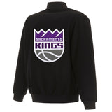 Sacramento Kings Reversible Wool Jacket - Embroidered Logos JH Design Black