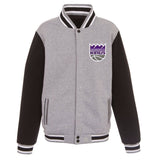 Sacramento Kings JH Design - Two-Tone Reversible Fleece Jacket - Gray/Black