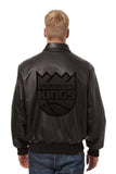 Sacramento Kings Full Leather Jacket - Black/Black