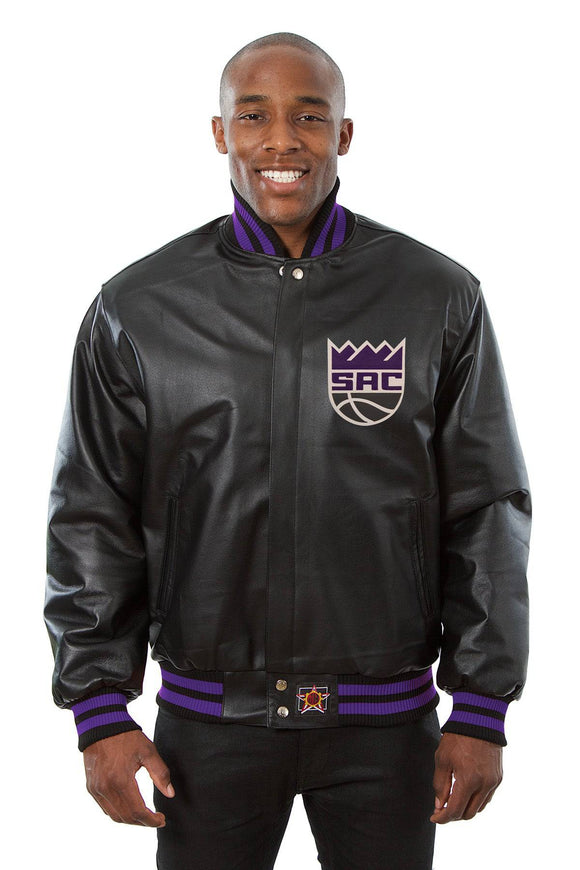 Sacramento Kings Full Leather Jacket - Black