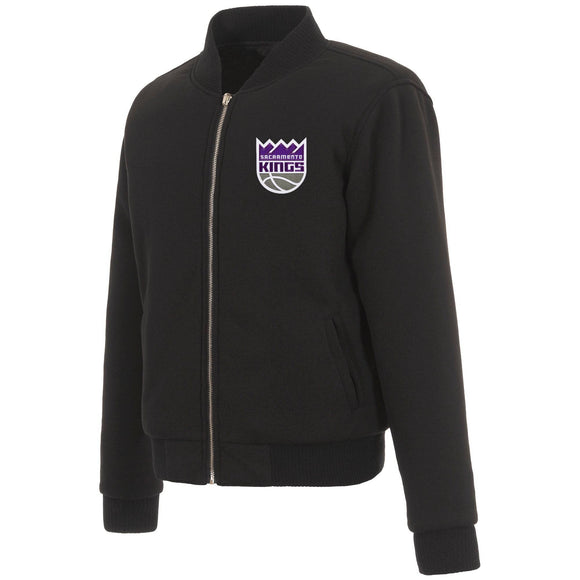 Sacramento Kings JH Design Reversible Women Fleece Jacket - Black