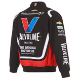 Nascar Kyle Larson JH Design Black/Red Valvoline Twill Uniform Full-Snap Jacket