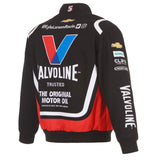 Nascar Kyle Larson JH Design Black/Red Valvoline Twill Uniform Full-Snap Jacket