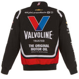 Nascar Kyle Larson JH Design Black/Red Valvoline Twill Uniform Full-Snap Jacket