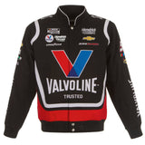 Nascar Kyle Larson JH Design Black/Red Valvoline Twill Uniform Full-Snap Jacket