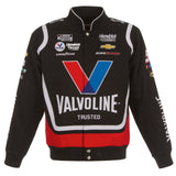 2023 Kyle Larson JH Design Black/Red Valvoline Twill Uniform Full-Snap Jacket - J.H. Sports Jackets