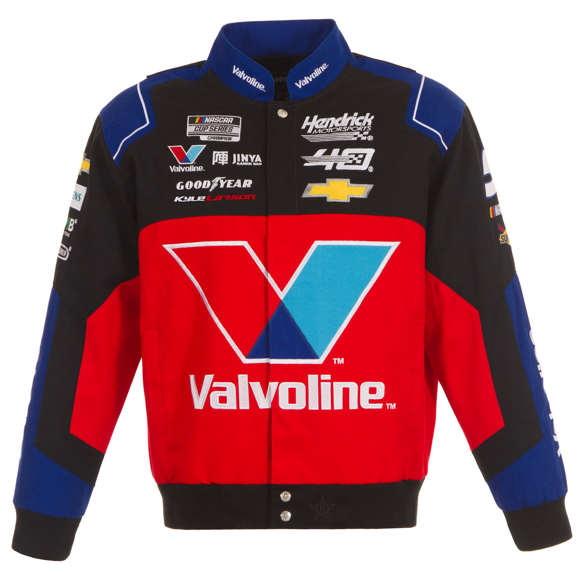 2024 Kyle Larson JH Design NASCAR Valvoline Black-Red Uniform Full-Snap ...