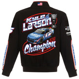 Kyle Larson Champion Full-Snap Twill  Cotton Jacket JH Design  - - Limited Edition