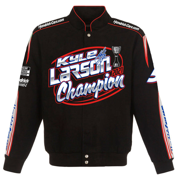 Kyle Larson Champion Full-Snap Twill  Cotton Jacket JH Design  - - Limited Edition