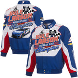 Kyle Larson JH Design 2025 NASCAR Cup Series Champion Full-Snap Twill Uniform Jacket - Royal - J.H. Sports Jackets