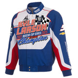 Kyle Larson JH Design 2025 NASCAR Cup Series Champion Full-Snap Twill Uniform Jacket - Royal - J.H. Sports Jackets