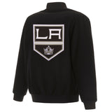 Los Angeles Kings Reversible Wool Jacket Embroidered Logos JH Design - Black