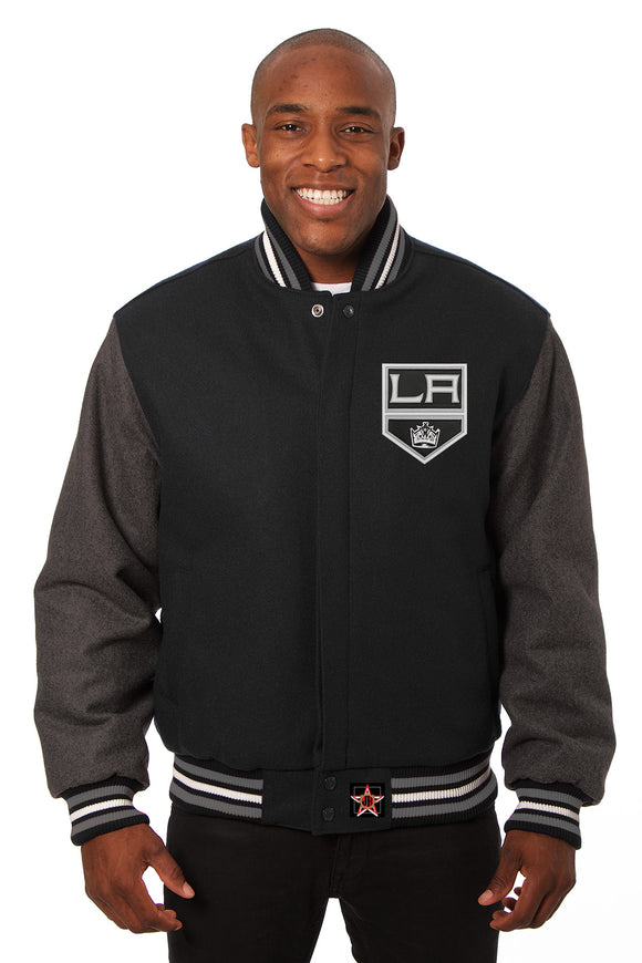 Los Angeles Kings Handmade All Wool Two-Tone Jacket - Black/Grey - J.H. Sports Jackets