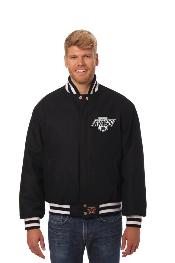 Los Angeles JH Design Wool Handmade Full-Snap Jacket - Black - J.H. Sports Jackets