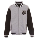 NHL Los Angeles Kings  JH Design Two-Tone Reversible Fleece Jacket - Gray/Black