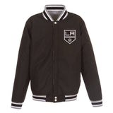 NHL Los Angeles Kings  JH Design Two-Tone Reversible Fleece Jacket - Gray/Black