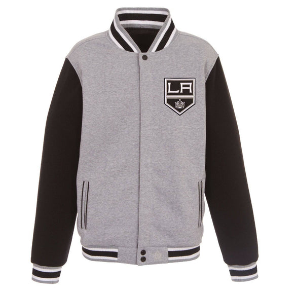 Los Angeles Kings Two-Tone Reversible Fleece Jacket - Gray/Black