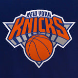 New York Knicks Reversible Wool Jacket - Embroidered Logos JH Design Royal Blue