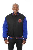 New York Knicks Embroidered Handmade Wool Jacket - Black/Royal