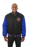 New York Knicks Embroidered Handmade Wool Jacket - Black/Royal - J.H. Sports Jackets