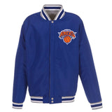 New York Knicks  JH Design Two-Tone Reversible Fleece Jacket - Gray/Royal