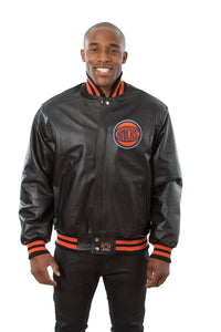 New York Knicks Full Leather Jacket - Black