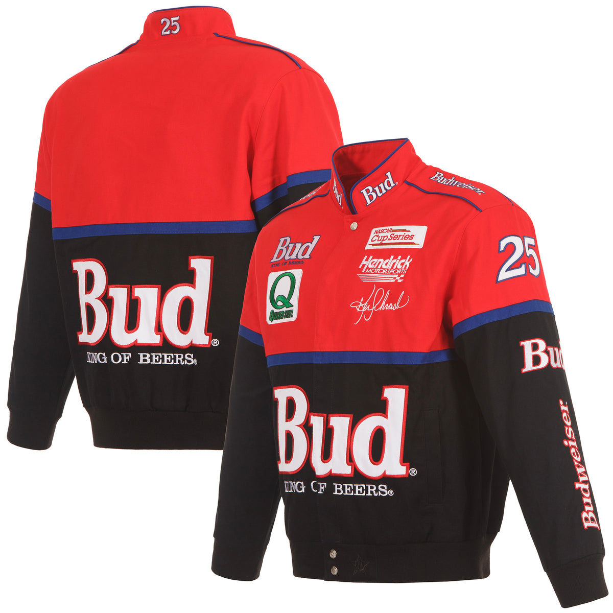 2024 Ken Schrader Jh Design Nascar Bud Black-red Uniform Full-snap 