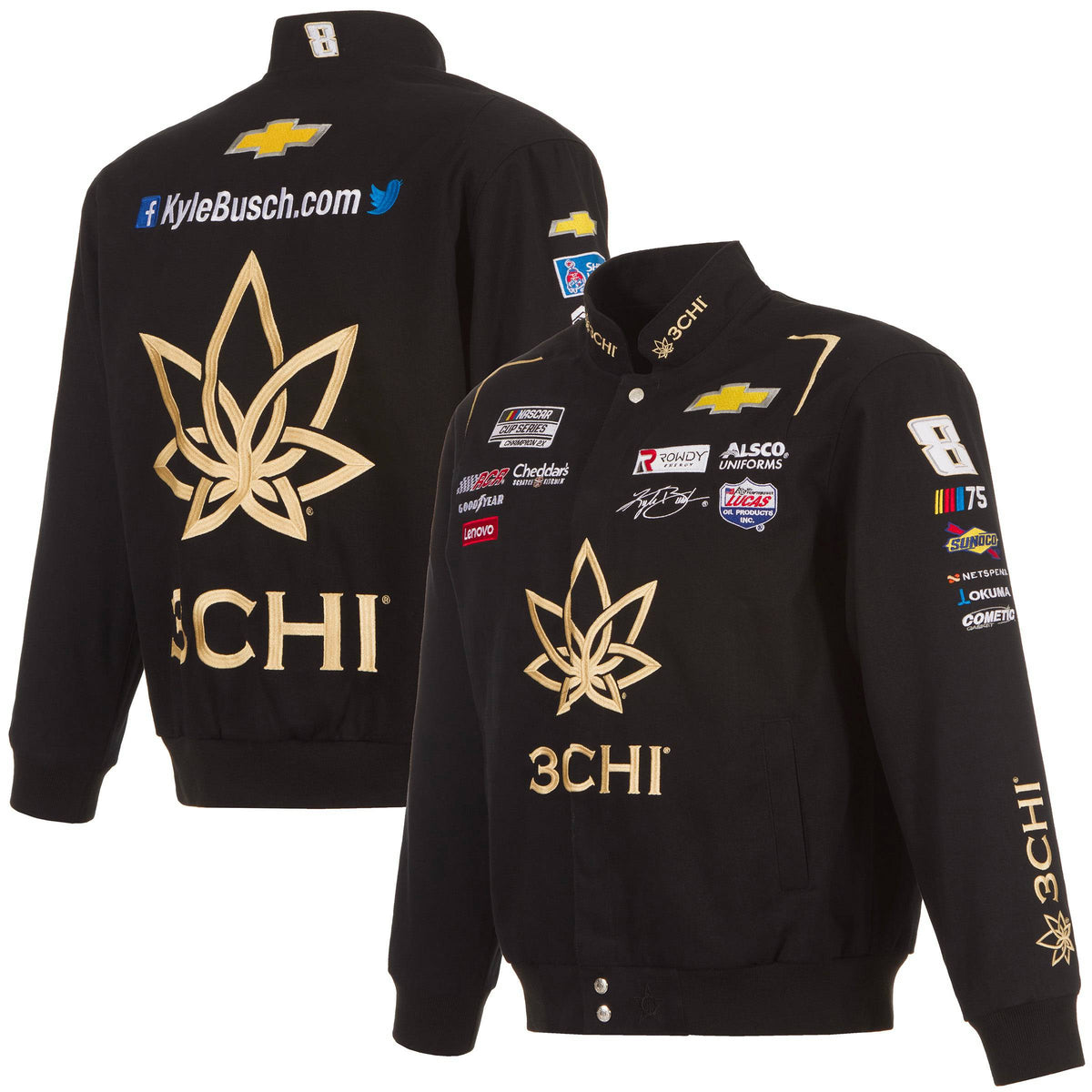 Nascar Kyle Busch JH Design 3Chi Cotton Twill Uniform Full Snap Jacket ...