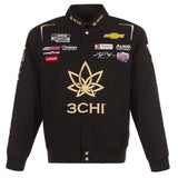 Nascar Kyle Busch JH Design 3Chi Cotton Twill Uniform Full Snap Jacket-Black