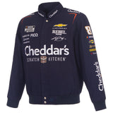 Kyle Busch JH Design 2026 Cheddar's  Full-Snap Twill Racing Jacket - Navy - J.H. Sports Jackets