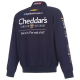 Kyle Busch JH Design 2026 Cheddar's  Full-Snap Twill Racing Jacket - Navy - J.H. Sports Jackets
