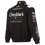2023 Kyle Busch JH Design Cheddar's Cotton Twill Uniform Full Snap Jacket-Black - J.H. Sports Jackets