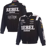 Kyle Busch JH Design 2026 Rebel Full-Snap Twill Racing Jacket – Black - J.H. Sports Jackets