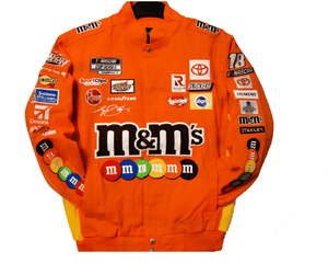 Kyle Busch M&Ms Full-Snap Twill Uniform Jacket - Orange